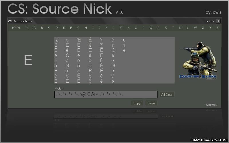 CS:Source Nick v1.0 (Программа для написания ника из символов)